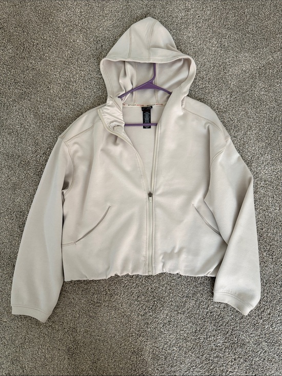 Spyder Tops - Spyder Light Cream Zip-Up Hooded Sweatshirt